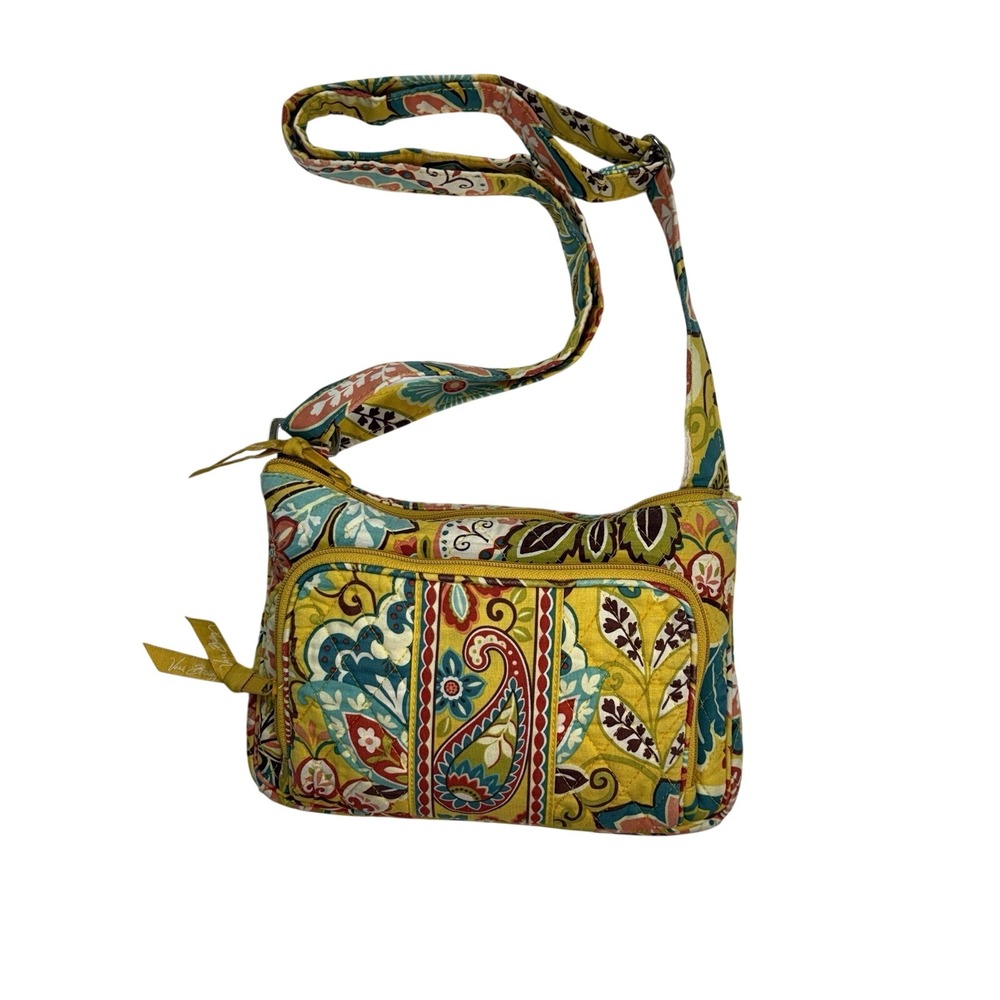 Vera Bradley On The Go Crossbody Bag in Provencal‎ Yellow Paisley Floral Retired